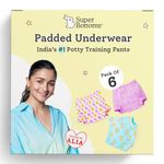 superbottoms Padded Underwear™ | for Potty Training & Mess-Free Diaper-Free time | Prevents Pee Puddles | 3 Layers of Premium Cotton Padding (No Sponge) | (Bummy World, Size: 3, Pack of 6)