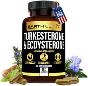 Earth Elixir Turkesterone 1000mg and Ecdysterone 1000mg Supplements (180 Capsules) 2 Month Supply - 3rd Party Tested- Turkesterone Supplement for Men (Ajuga Turkestanica) with 95% Beta Ecdysterone