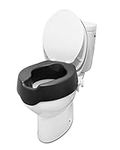 KMINA - Toilet Seat Riser with Lid (4", Soft), Raised Toilet Seat, Soft Toilet Seat, Toilet Riser for Seniors, Toilet Seat Raisers, Elevated Toilet Seat, White Toilet Booster Seat for Elderly