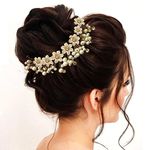 Hair Flare1687 Artificial Flowers made Bridal Hair Accessories For Women's (Pearl), Pack of 1, Pearl