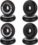 AOWESM Inline Skate WheeIs - Roller Hockey Wheels - Roller Blade Skating Wheel - Inline Skates Replacenent Wheels - 85a Outdoor Indoor - 72mm 76mm 80mm - Black Blue Red - 8-Pack (Black, 80mm Diameter)