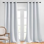 NICETOWN Room Darkening Extra Long Curtains - Home Fashion Ring Top Thermal Insulated Window Treatments for Nursery(52 inches W x 108 inches,Greyish White,2-Pack)