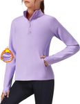 Zaclotre Girls Fleece Long Sleeve Shirts Half Zip Pullover Sweatshirt with Pockets Kids Athletic Winter Jacket Purple