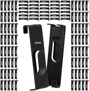 West Bay 60 Pcs Grid Hooks for Wall, Grid Wall Picture Hooks Gridwall Shelf Accessories Hangers Display Panels Slat Notch for Art Clothes Painting Photography Canvas Black Metal Commercial