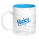 Hot Muggs Me Graffiti Mug - Nicky Personalised Name Ceramic, 315 ml, 1 Unit