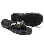 STQ Womens Flips Flops Quick Dry Thong Sandals for Water Shower Shoes Beach Vacation All Black Size 10