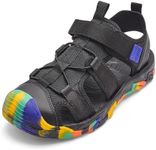 Balabala Kids Sandals Boys Girls Closed Toe Summer Outdoor Athletic Beaches Sandals Non-slip Hook and Loop