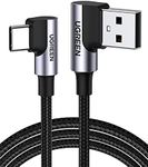 UGREEN USB C Right Angle Cable 90 Degree Type C Fast Charger Compatible with iPhone 16 Pro Max, Galaxy S24 S23 S22 S21, PS5 Controller, LG G8 G7 V40 V30, Switch, GoPro Hero 7 8 (1M)