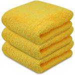 Towelogy® Super Absorbent Microfibre Cloth | Absorbs Over 10x its Weight in Water | Sponge-Like Absorbency | Multipurpose Scratch-Free Cleaning Cloth for Household Use (Yellow)
