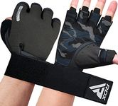 RDX Weight Lifting Gloves, Additional Stretchable Long Support, Full Grip, Men Women Fitness HIIT Workout, Bodybuilding Powerlifting Strength Training Cycling Exercise Home Gym Equipment