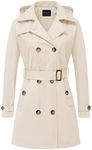 CREATMO US Womens Trench Coat Belte