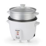 Geepas 300W Rice Cooker & Steamer with Keep Warm Function, 0.6L | Automatic Cooking, Non-Stick Inner Pot | Make Rice & Steam Healthy Food & Vegetables | Includes Measuring Cup & Spatula