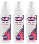 Nilaqua Rinse Free Body Wash Foam | Full Body Cleansing Foam for Elderly and Hospital Care | No Rinse Just Wipe Away Cleanser | No Water Required | Aerosol Free 200ml Trio Pack