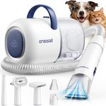 oneisall Dog Grooming Vacuum, 15000Pa Pet Vacuum Kit Shedding 99% Pet Hair, Dog Grooming Clippers with Trimmer Nail Grinder, 59dB Quiet with 6 Tools, 2L Canister for Home Cleaning,PG08