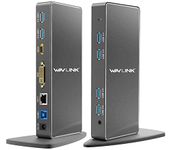 WAVLINK USB 3.0 Laptop Docking Station Dual Monitor, Displaylink Dock Mirror & Extend Mode for Windows,MacOS, ChromeOS,Ubuntu 20.04,22.04 (HDMI/DVI&VGA, 6xUSB 3.0, Gigabit Ethernet, Audio)