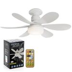 Ceiling Fans with Lights,E27 40W Ceiling Lights with Fan RC Timing, 3 Speeds 3 Colors (3000-6500K) LED Ceiling Lights, Quiet Ceiling Fan 6 Blades,Modern Fan Lamp for Bedroom Living Room (Style 4)