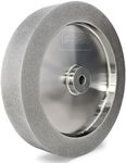 Mega Square CBN Grinding Wheel 8 inch, 1.5" Wide, 5/8" Arbor, 80 Grit for Sharpening Woodturning Tool、Knife、High Speed Steel Tool，Fits Most 8" Bench Grinder (80 Grit)
