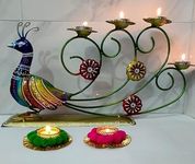 FREEBIES Elegant Peacock Tealight Candle Holder – Stunning Four-Candle Tabletop Decor for Stylish Home Ambiance, Perfect for Adding a Touch of Grace and Charm