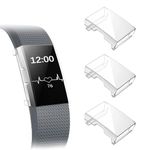 Fintie [3 Pack] Case Compatible with Fitbit Charge 2, Full-Around Screen Protector TPU Case Cover Bumper Shell Compatible with Fitbit Charge 2, Clear, Clear, Clear