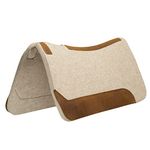 Weaver Equine 30" x 30" Contoured Wool Blend Felt Horse Saddle Pad, Shock Absorbing Western Saddle Pad for Protection, Durable Equine Supplies, Tan