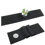 SHACOS Table Runner Black Woven Vinyl Table Runner Heat Resistant Waterproof Table Runner Washable Non Slip Table Runner PVC Dining Table Runner for Kitchen Table Home Decoration, 30x180 cm