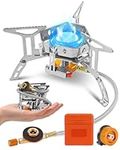 Kemraes Camping Stove Gas Portable, Windproof Portable Gas Stove Backpacking Burner Cooking Stoves 3500w With Piezo Ignition Adapters Converter For Bbq Outdoor Cooking Hiking Fishing Picnic