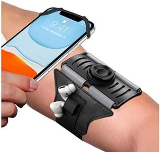 VUP Running Phone Holder,360°Rotatable Armband for iPhone 15/14/13/Pro Max/Pro/Mini/12/11/SE/8/7/Plus, Fits All 4-6.7 Inch Smartphones, with Key Phone Holder for Running (Black-Detachable)