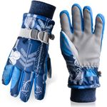 Vagasi Kids Waterproof Gloves Winter Cold Weather Fleece Lined Thermal Warm Thick Snow Ski Cycling Glove Winter Ski Gloves for 3-10 Boys Girls Toddler Outdoor Running Skating Hiking Walking