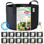Sfee Grow Bags 12 Pack 7 Gallon Potato Grow Bags, 300G Thickened Nonwoven Fabric Pots with Durable Handles Garden Bags for Vegetable Plants Flower Garlic Fruits+12 Plant Labels+1 Pruning Scissors