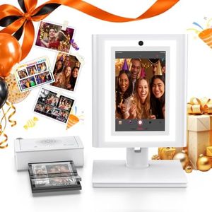 Photo Booth Machine with Color Photo Printer,10.1" Touchscreen Photobooth Included 60 Sheets, 300+ Frames Templates, Light Strip Adjustment,Instant Photo Booth for Parties, Wedding,Events,Rental