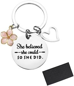 WeddHuis Portachiavi Regalo con Parole motivazionali, Regalo per Anniversario Migliore Regalo Compleanno Portachiavi Personalizzato con Scatola Regalo Nera per Regalo Donna Amica Mamma