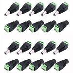 10 Pairs in Pack 5.5mm x 2.1mm 12V DC Power Male and Female Jack Connector Plug Adapter Adaptor for CCTV Camera LED Strips (10pcs Male & 10pcs Female)