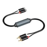 eppfun AV100C Ground Loop Noise Isolator for Car Audio System/Home Stereo,Ground Loop Isolator Humming Noise Filter with 2 RCA Audio Cable,Black