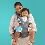 LuvLap Comfy Plus Newborn Baby Carrier with Hip Seat, Ergonomically Designed (6-24 Months), 6 Baby Carrying Modes, Carrying Capacity 15Kg, Grey