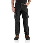 Carhartt Men's Steel Rugged Flex Relaxed Fit Double-Front Cargo Work Pant, Black, 34W x 32L