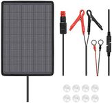 Renogy 10W 12V Portable Solar Panel Battery Maintainer Trickle Charger with Lighter Plug, Alligator Clips, and Battery Cables