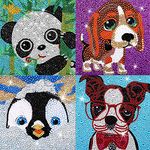 4 Pack 5D Diamond Painting Kits for kids, Diamond Art by Number Kits Arts and Crafts for Kids Ages 6-8-10-12, DIY Full Drill Painting Kits for Home Wall Decor Girls Boys Adults Gifts 6" X 6"