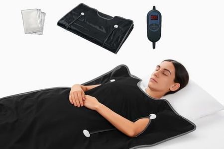 American Wellness Authority HL300 Portable Far Infrared Sauna Blanket for Body Relaxation & Detoxification, 1-60 Minutes Timer, 95-185°F Temp. Control