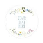 Manta Makes your text here wedding stickers | custom stickers personalised | text business labels | party stickers wildflower sticker | botanical (Your text here)