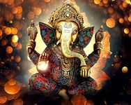 TULIP N TURTLE Colourful Ganesha DIY 5D Diamond Painting by Number Kits Round drilll Diamond Painting kit Cross Stitch Pictures Arts Craft