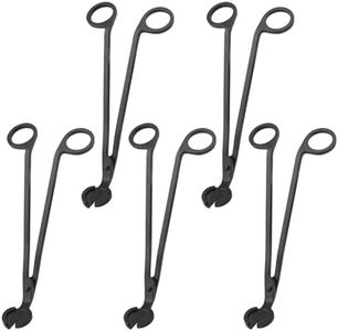 GENHAKON 5 PCS 7 Inch Black Candle Wick Trimmer, Stainless Steel Wick Cutter for Candles, Cut Spent Wicks, Allow Cleaner Burn and Prevent Soot Buildup, Wick Clipper Scissor Candle Tool