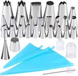 Gyvazla 32 Pcs Cake Decorating Set, 25 Stainless Piping Nozzles and More Accessories for Cake DIY