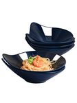 T-WARE Shallow Porcelain Pasta Bowls, 9 3/10 Inch Salad Bowls, 26 Ounces Serving Bowls and Dinner Dishes Set, Set of 6, Royal Blue