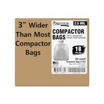 Ultrasac 18 Gallon Compactor Bags (40 Pack with Ties) For 18 Inch Compactors - 28.25" x 33.5" Heavy Duty 2.5 MIL Garbage Disposal Bags Compatible with Whirlpool