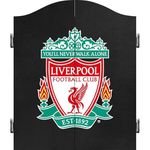 FOCO Officially Licensed Liverpool Football Club The Reds Darts and Dartboard Cabinet, Club Crest, Black (CAB076)