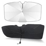 Muross Car Windshield Sun Shade Umbrella 360° Rotation Foldable Front Windscreen Sun Shade Protector 57x31 Inch Universal Windshield Sunshade Umbrella Block Cover for Cars Trucks SUVs