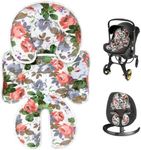 TOFFCAEA Baby Car Seat Head Support, 2 in 1 Infant Car Seat Head Body Support for Newborn for Strollers, Swings, and Bouncers, Pink Floral (Pink Flower)
