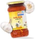 Ashoka Traditional Indian Meals 1932, Pickled Garlic in Olive Oil, Flavorful and Delicious, Garlic Achar, Great as a Condiment, Medium Spiced, Vegan, Kosher Certified, 300 Grams (Pack of 1)