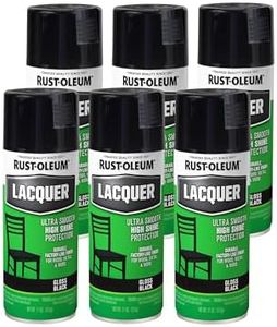 Rust-Oleum 1905830-6PK Lacquer Spray Paint, 11 oz, Gloss Black, 6 Pack