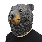 ifkoo Deluxe Black Bear Adult Novelty Animal Latex Over Head Grizzly Bear Head Mask